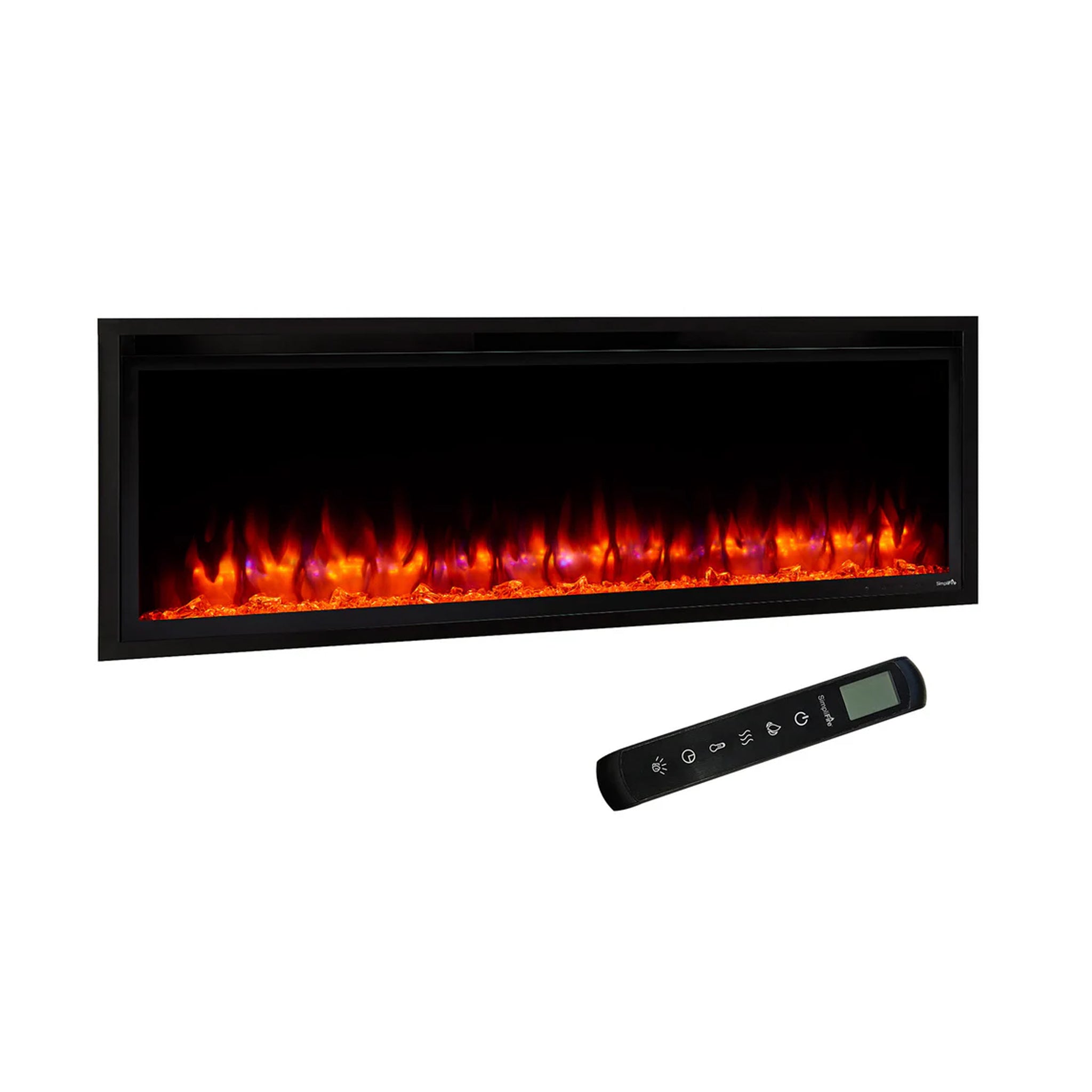 SimpliFire 50" Allusion Platinum Recessed Linear Electric Fireplace