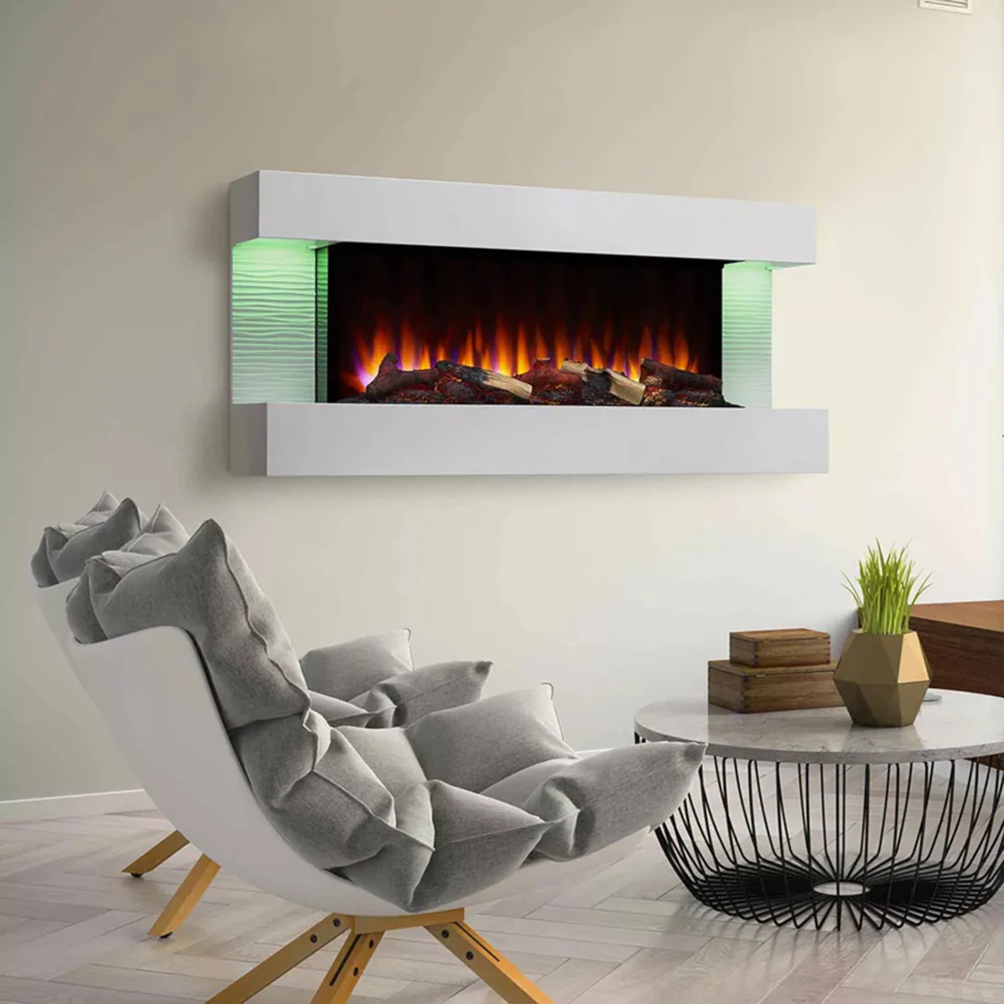 SimpliFire Format 36" Electric Wall Mount Fireplace (Requires Floating Mantel Kit to  complete)