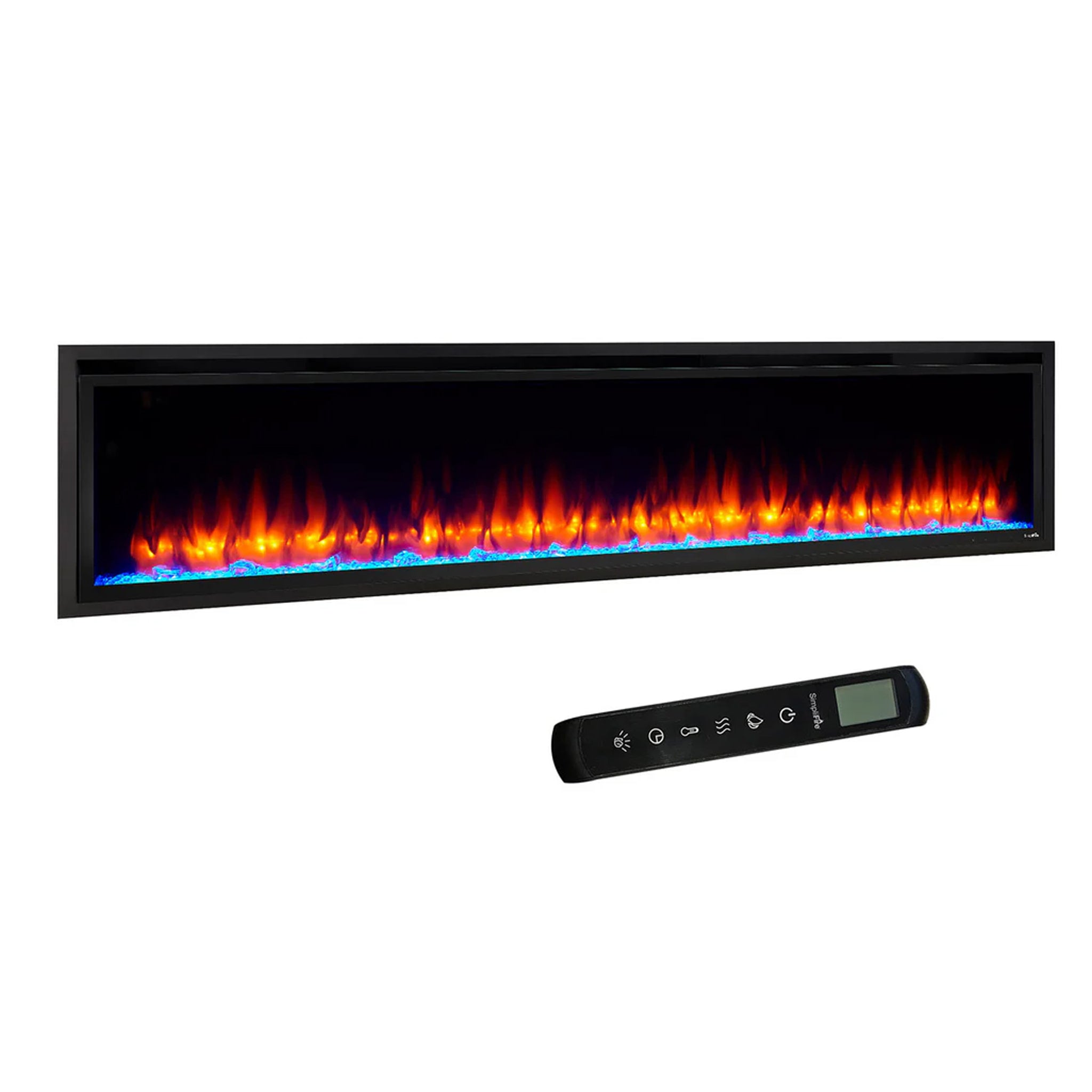 SimpliFire 72" Allusion Platinum Recessed Linear Electric Fireplace