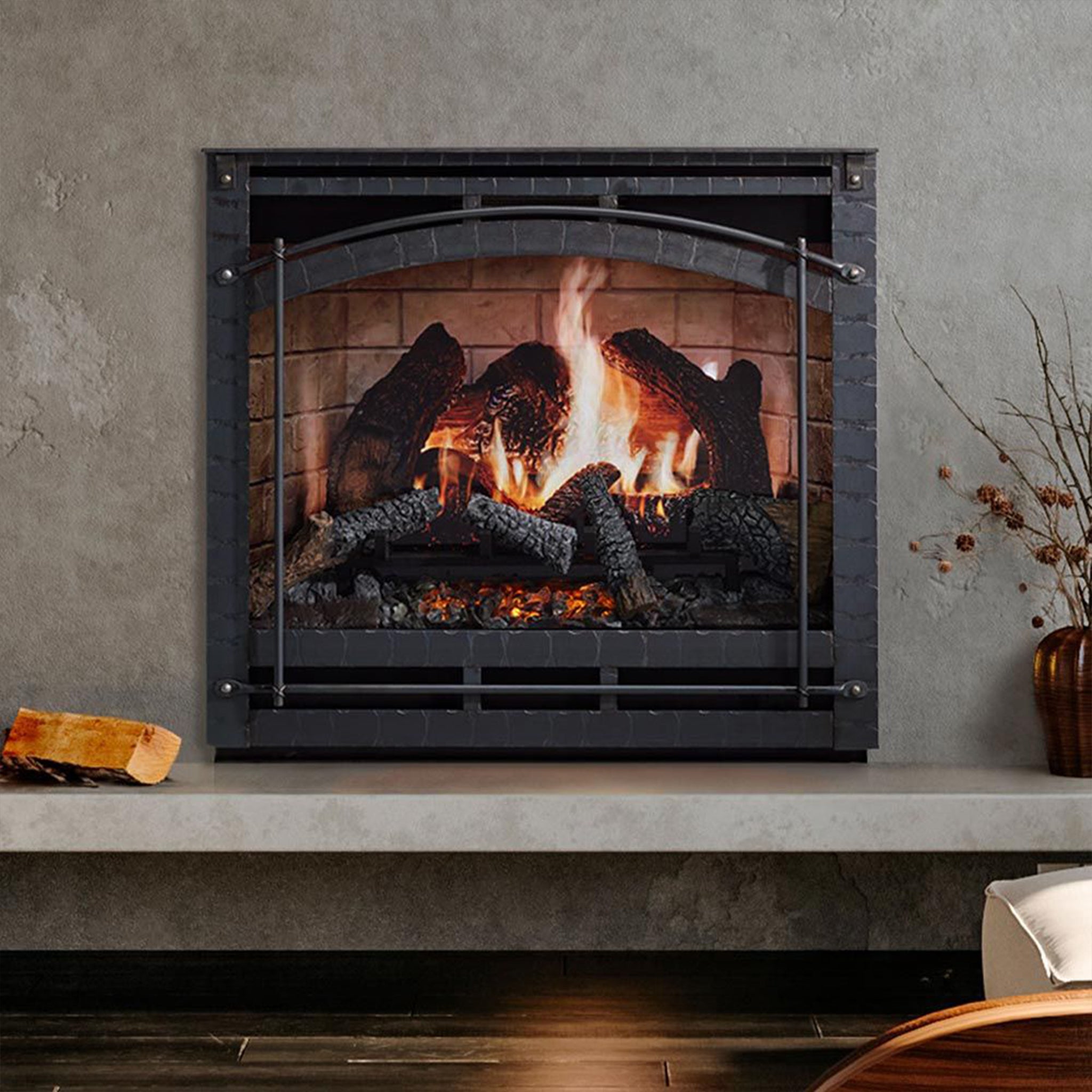 SimpliFire Chateau Forge front for Inception Electric Fireplace